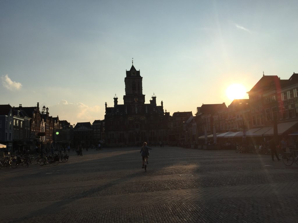 Cycling around the historical city center of Delft. (Photo by Oriana van der Sande)