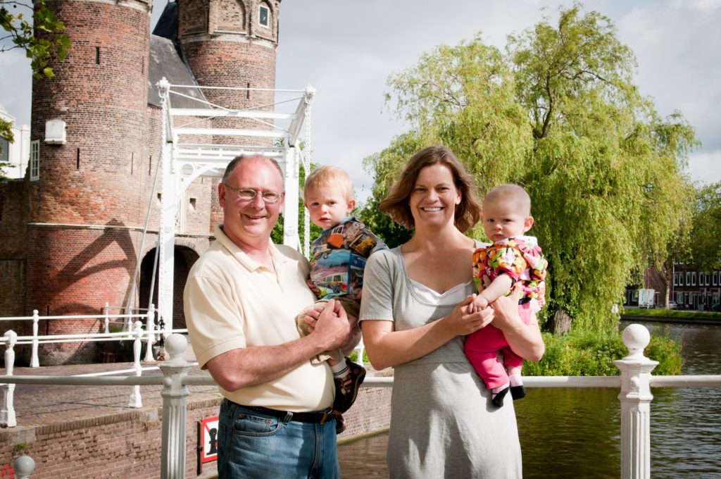 Lisa and Dan with their children Daniel and Melissa, who were both born in Delft.